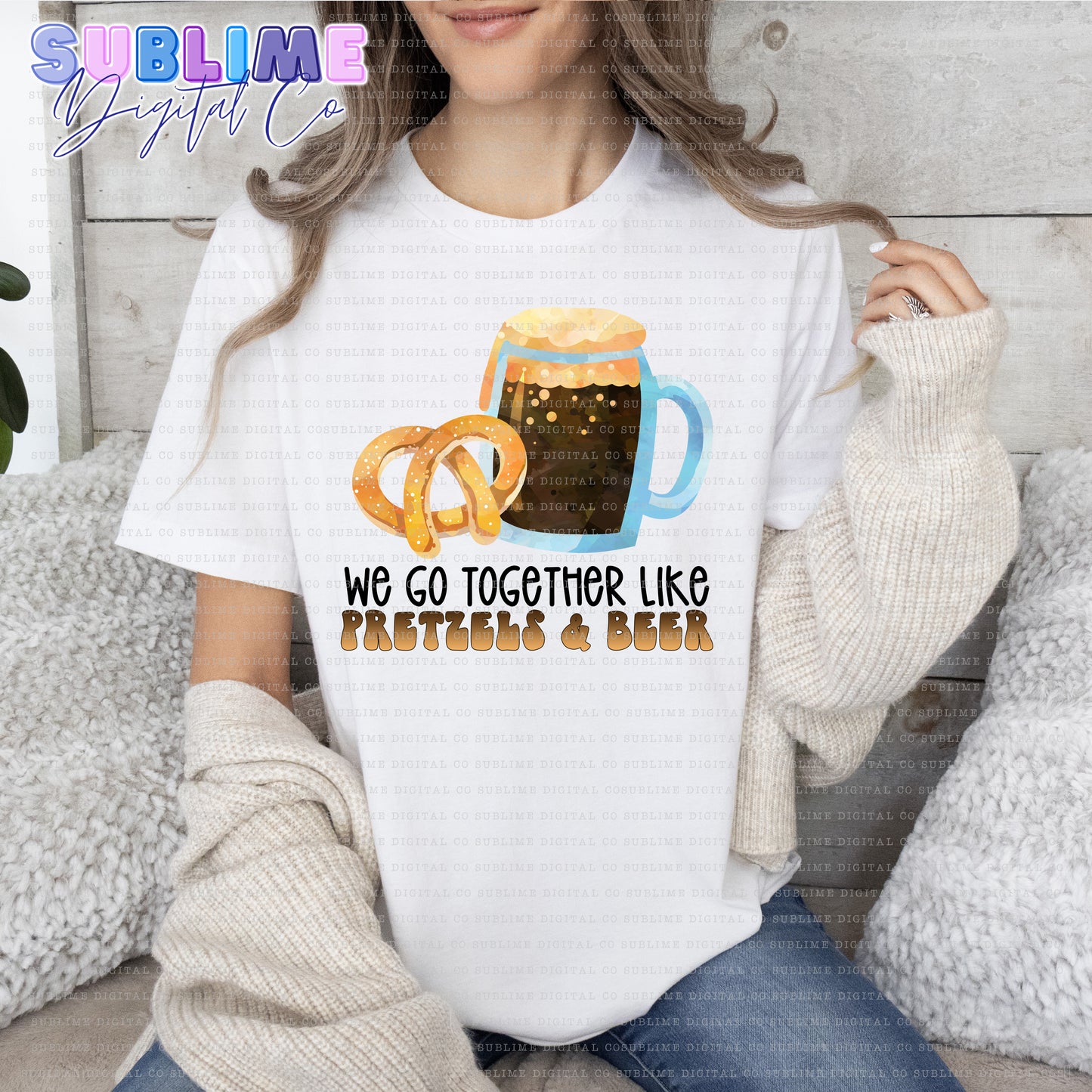 Pretzels & Beer | Valentine's Day | Sublimation Design | Instant Download | PNG File