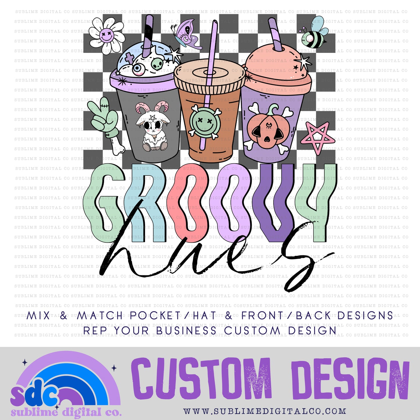 Spooky Pastel Coffee • Front or Back Custom • Rep Your Business • Instant Download • Sublimation Design