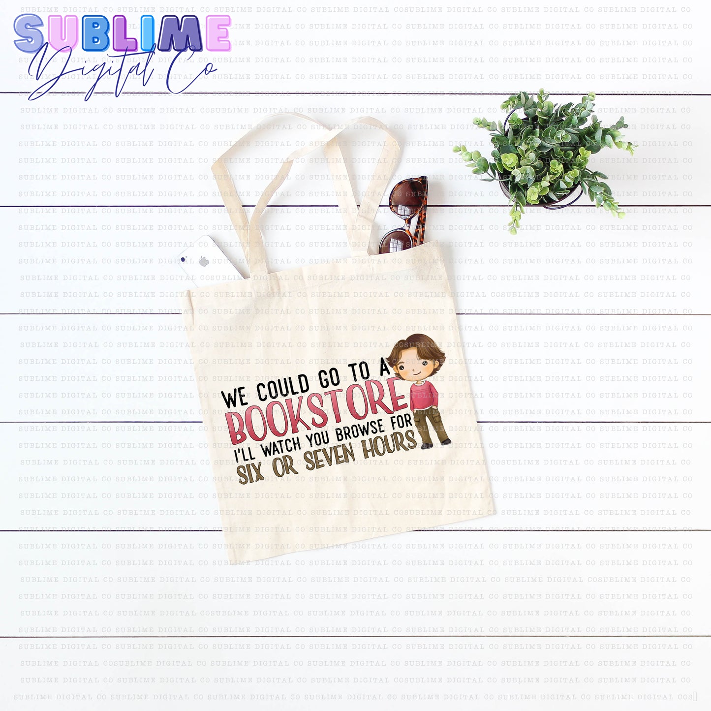 Bookstore • Mom & Daughter • Instant Download • Sublimation Design