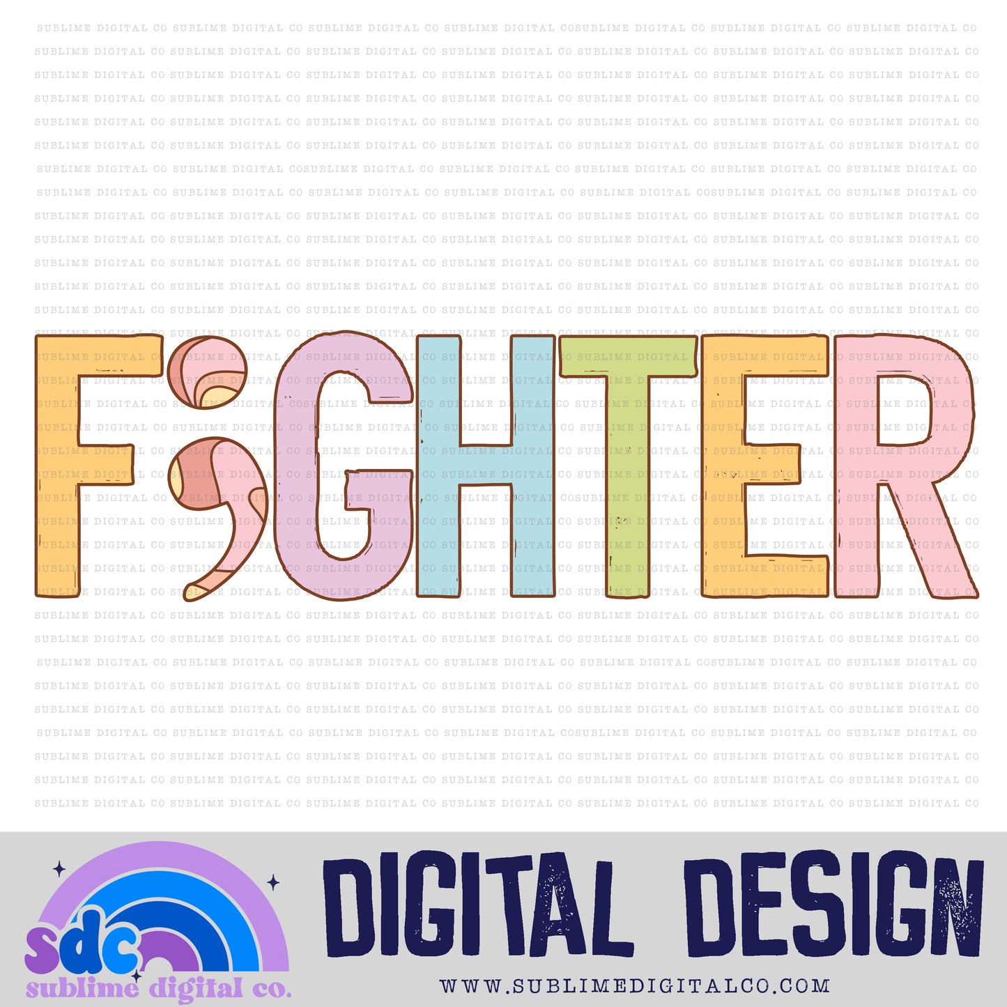 F;ghter • Retro • Mental Health Awareness • Instant Download • Sublimation Design