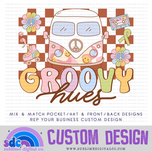 Groovy Mental Health Van • Front or Back Custom • Rep Your Business • Instant Download • Sublimation Design