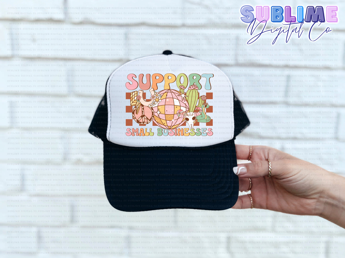 Groovy Western • Pocket/Hat Design • Rep Your Business • Instant Download • Sublimation Design