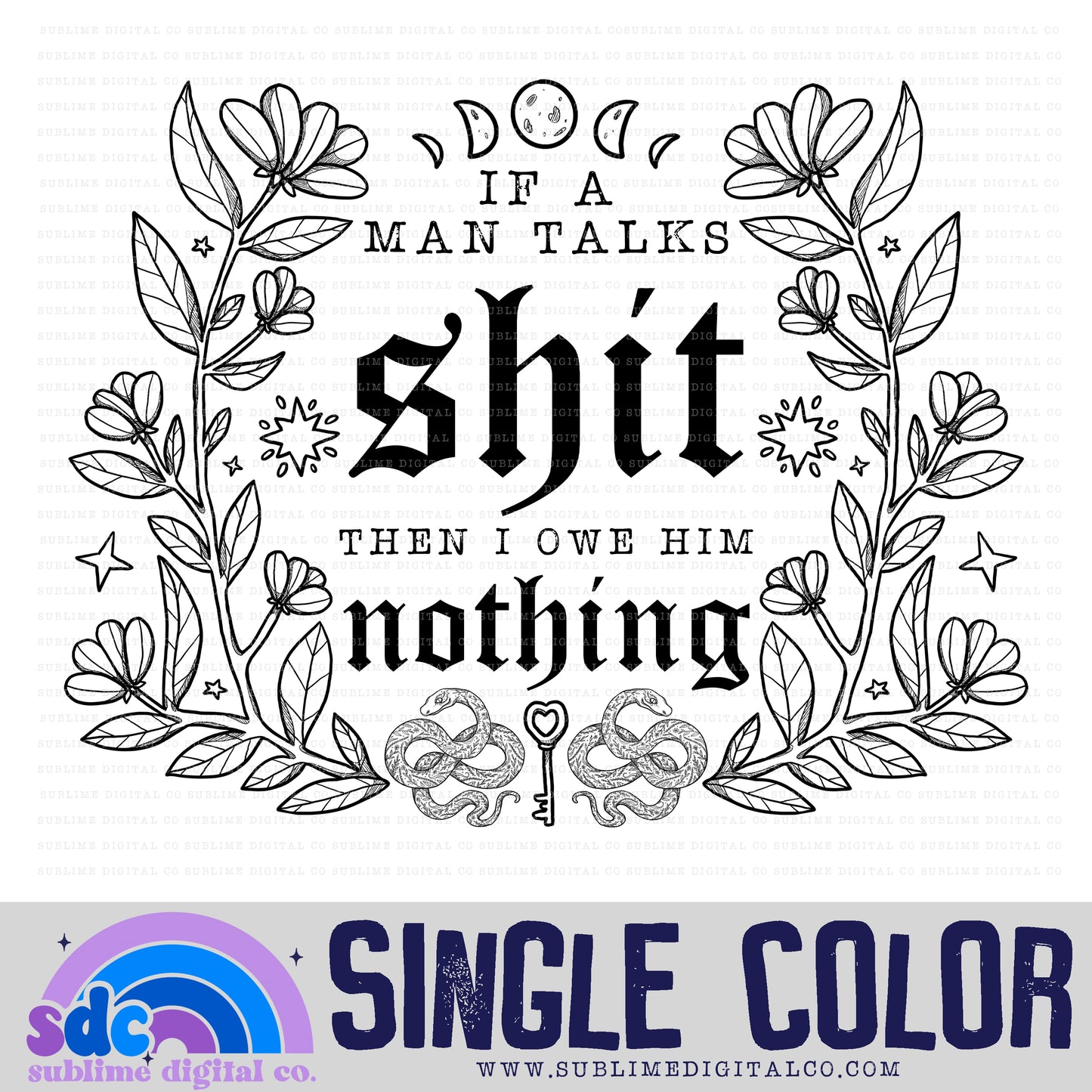 Talks Shit • Single Color • TS • Instant Download • Sublimation Design