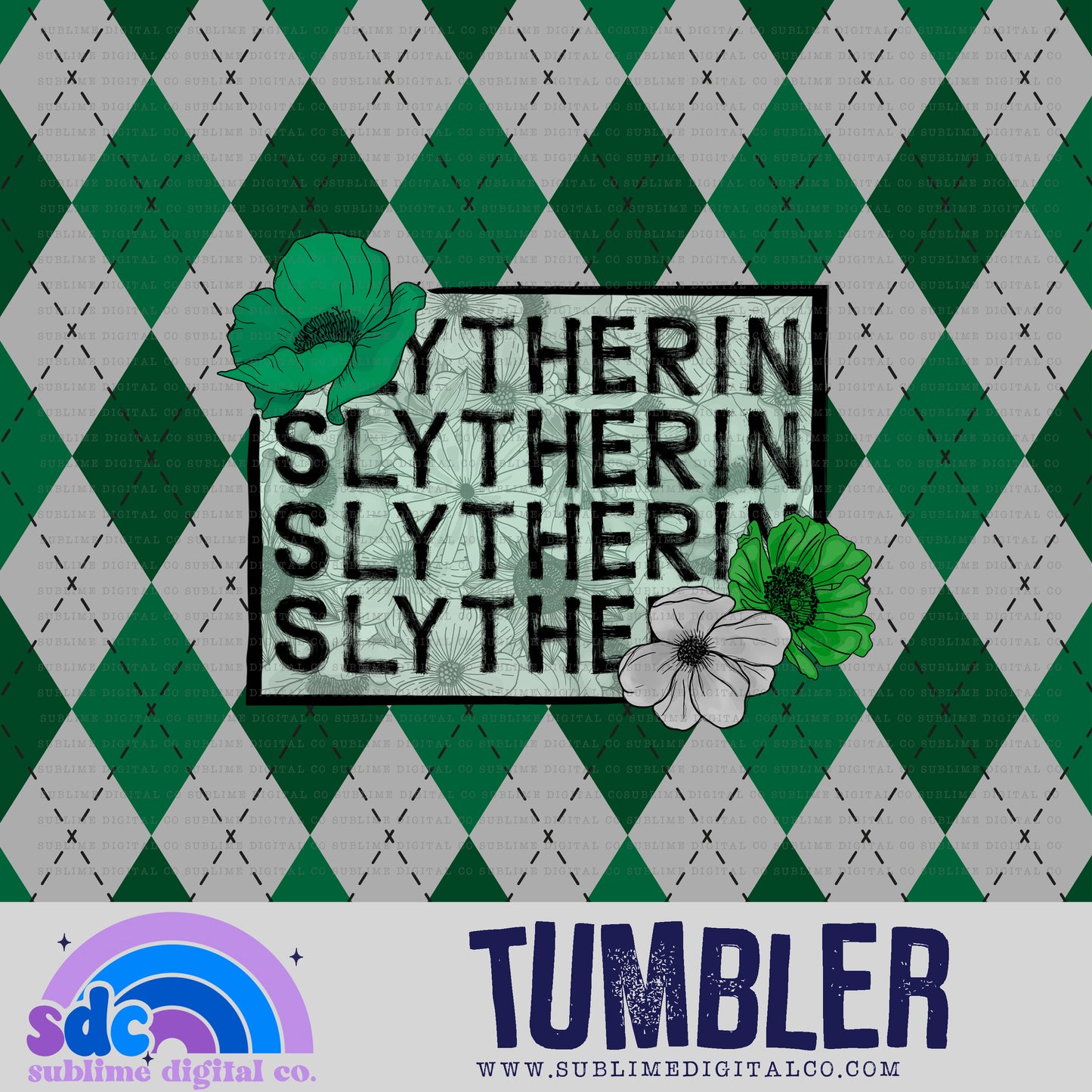 Green House Argyle • Tumbler Designs • Instant Download • Sublimation Design