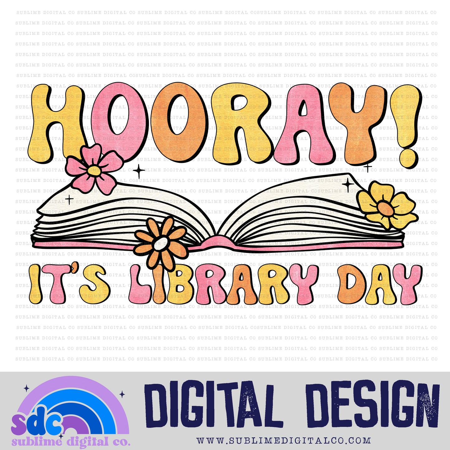 Library Day • Groovy School • School • Instant Download • Sublimation Design