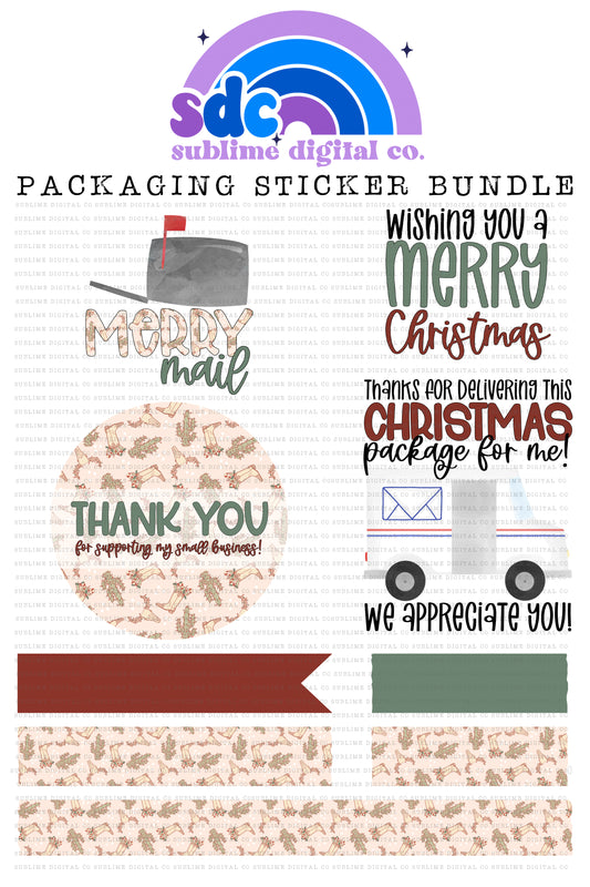 Christmas Cactus & Boots Sticker Bundle | PNG Files | Digital Download