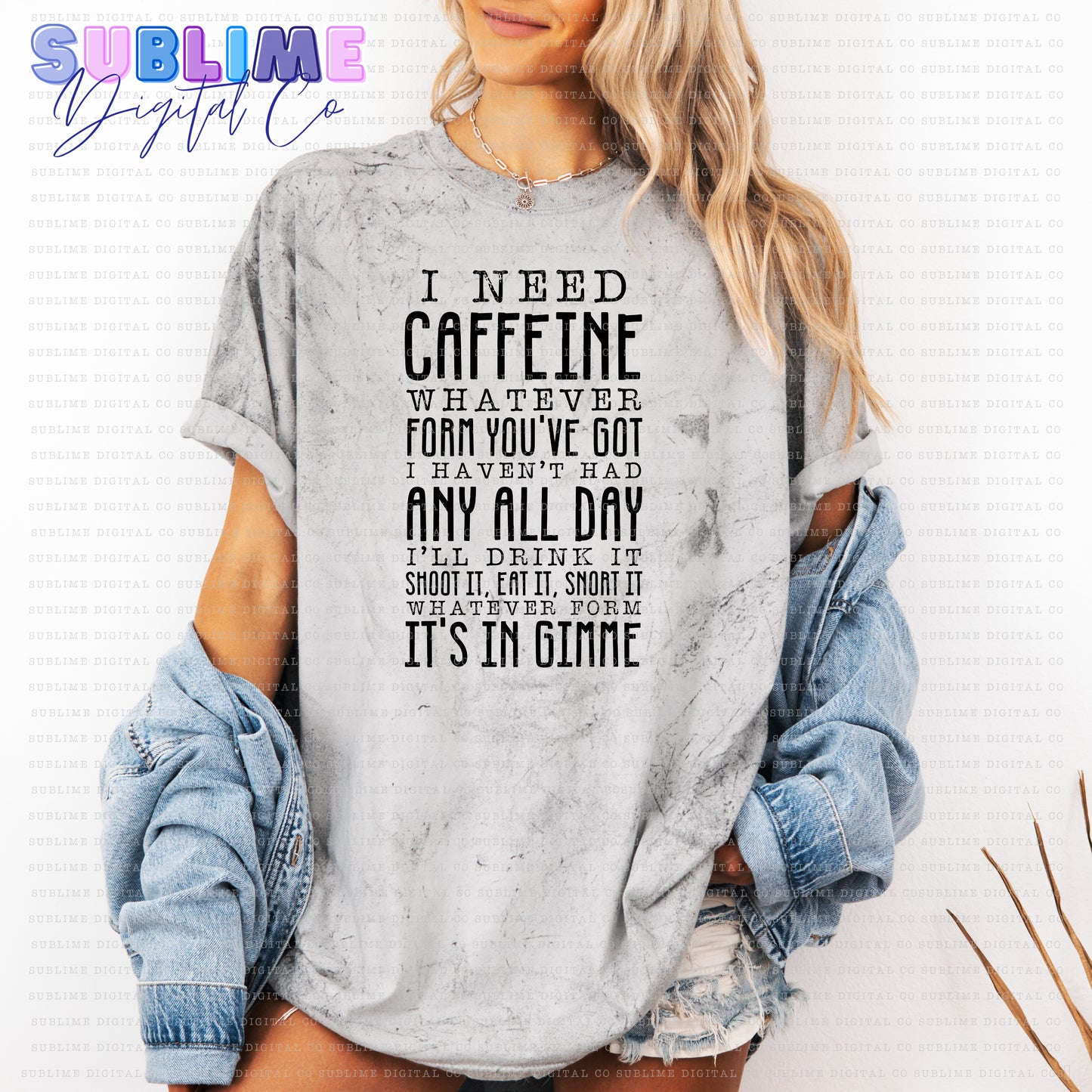 Caffeine • Mom & Daughter • Instant Download • Sublimation Design