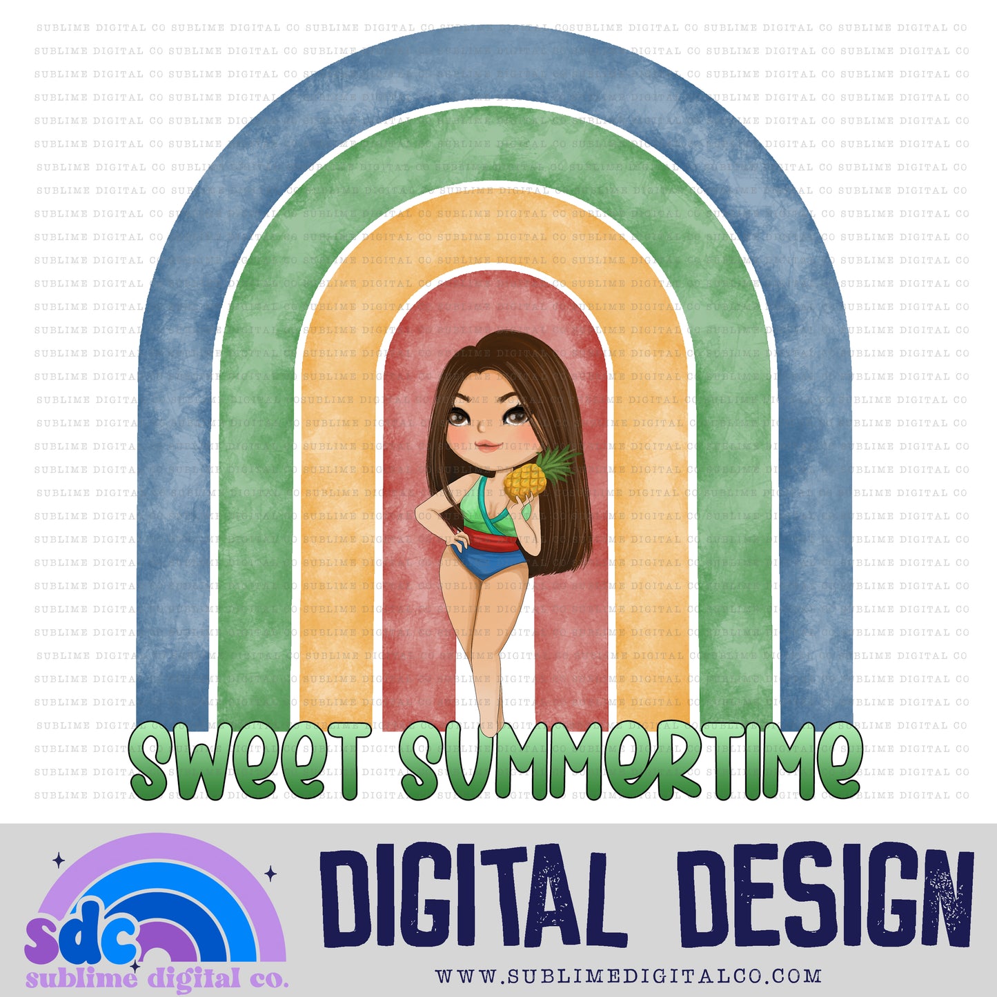 Sweet Summertime 2 • Princess • Instant Download • Sublimation Design