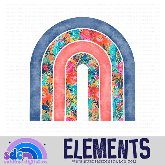 Vibrant Floral 3 • Rainbows • Instant Download • Sublimation Design