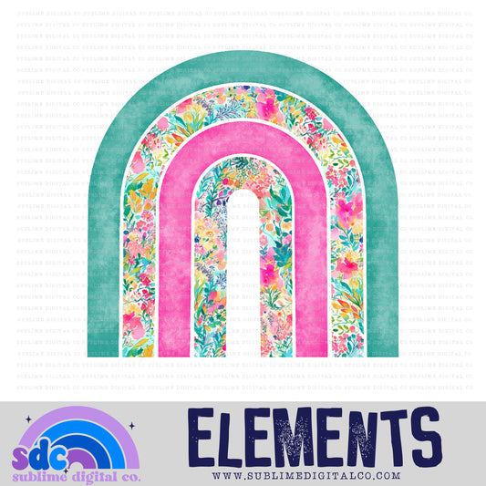 Vibrant Floral 4 • Rainbows • Instant Download • Sublimation Design