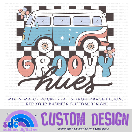 Groovy 4th of July Van 2 • Front or Back Custom • Rep Your Business • Instant Download • Sublimation Design