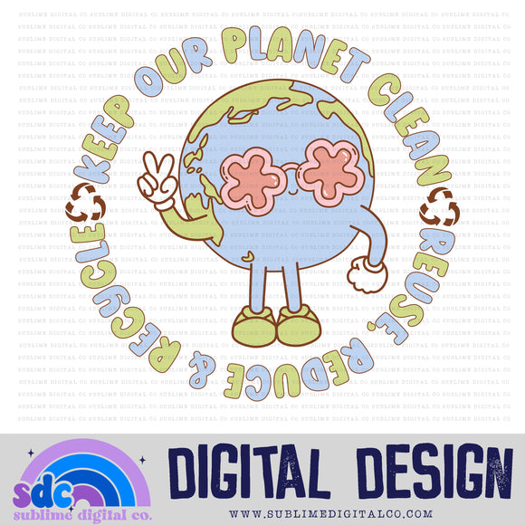 Keep Our Planet Clean • Summer • Instant Download • Sublimation Design