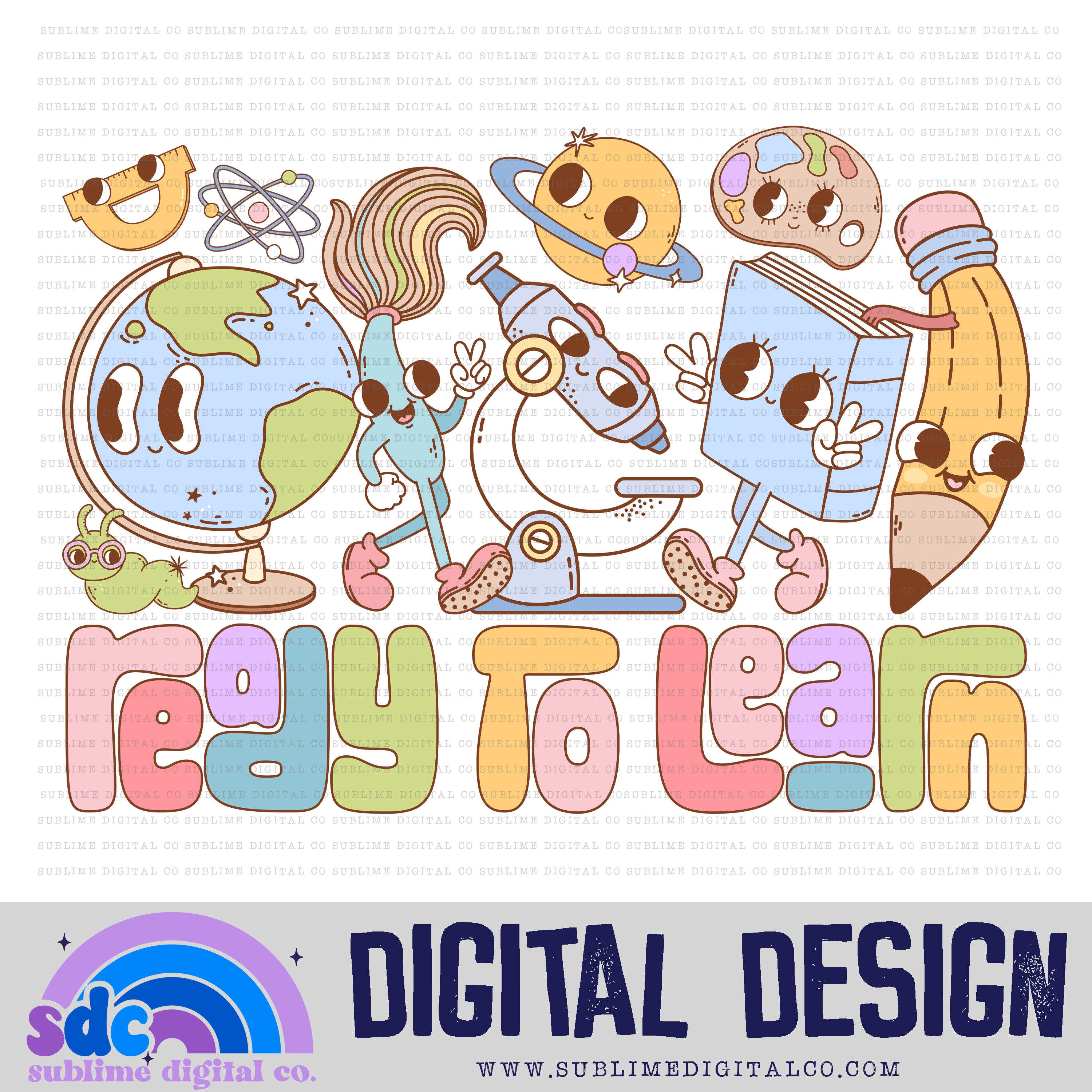 Ready to Learn • Groovy School • School • Instant Download • Sublimati ...