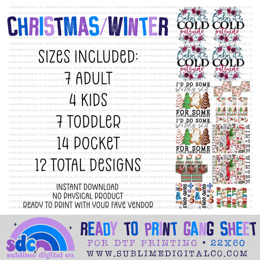 Christmas/Winter • Premade Gang Sheets • Instant Download • Sublimation Design