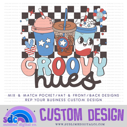 Groovy 4th of July Coffee • Front or Back Custom • Rep Your Business • Instant Download • Sublimation Design