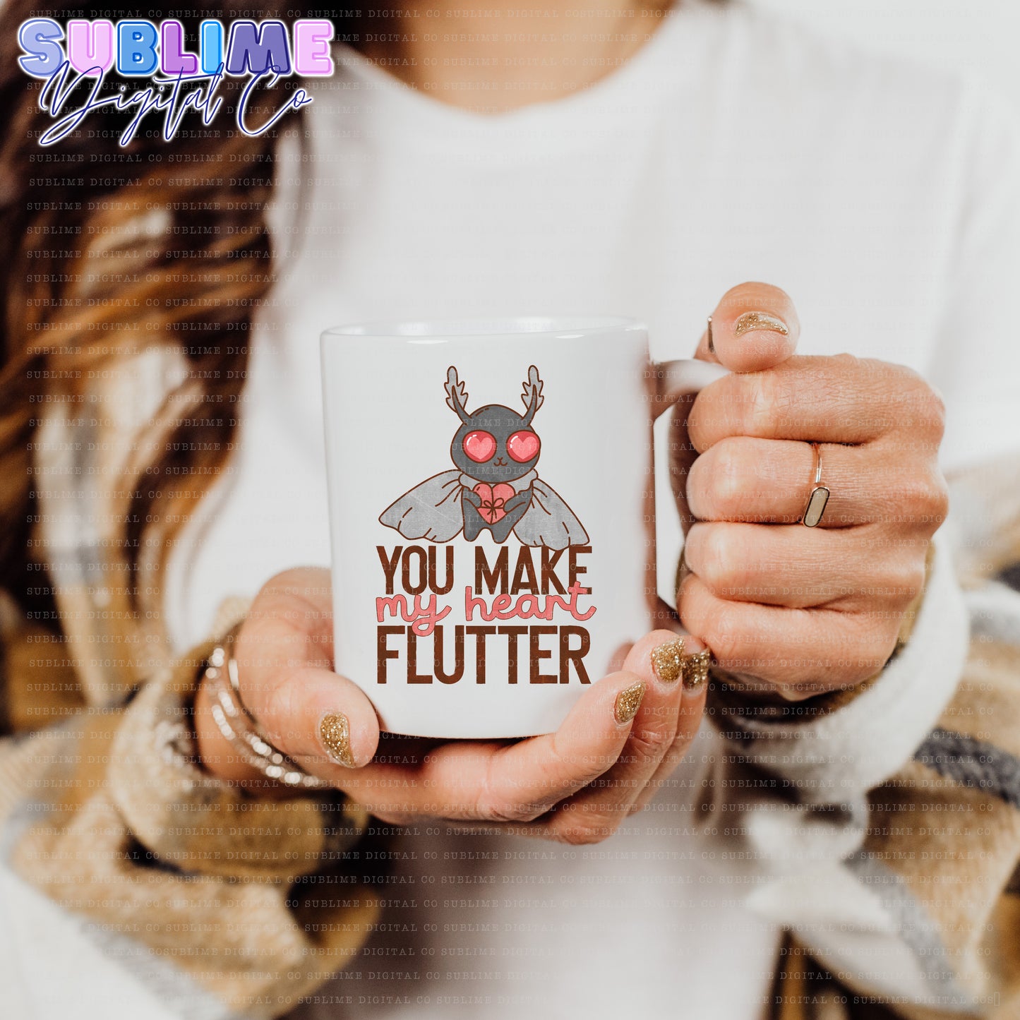 Flutter • Valentine’s Day • Instant Download • Sublimation Design