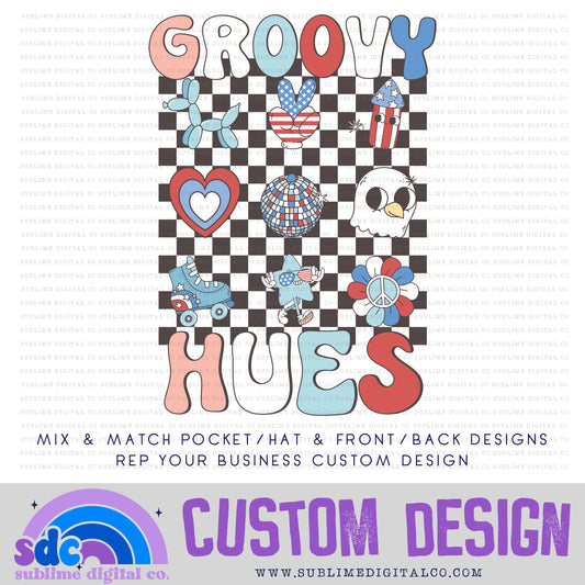 Groovy 4th of July • Front or Back Custom • Rep Your Business • Instant Download • Sublimation Design