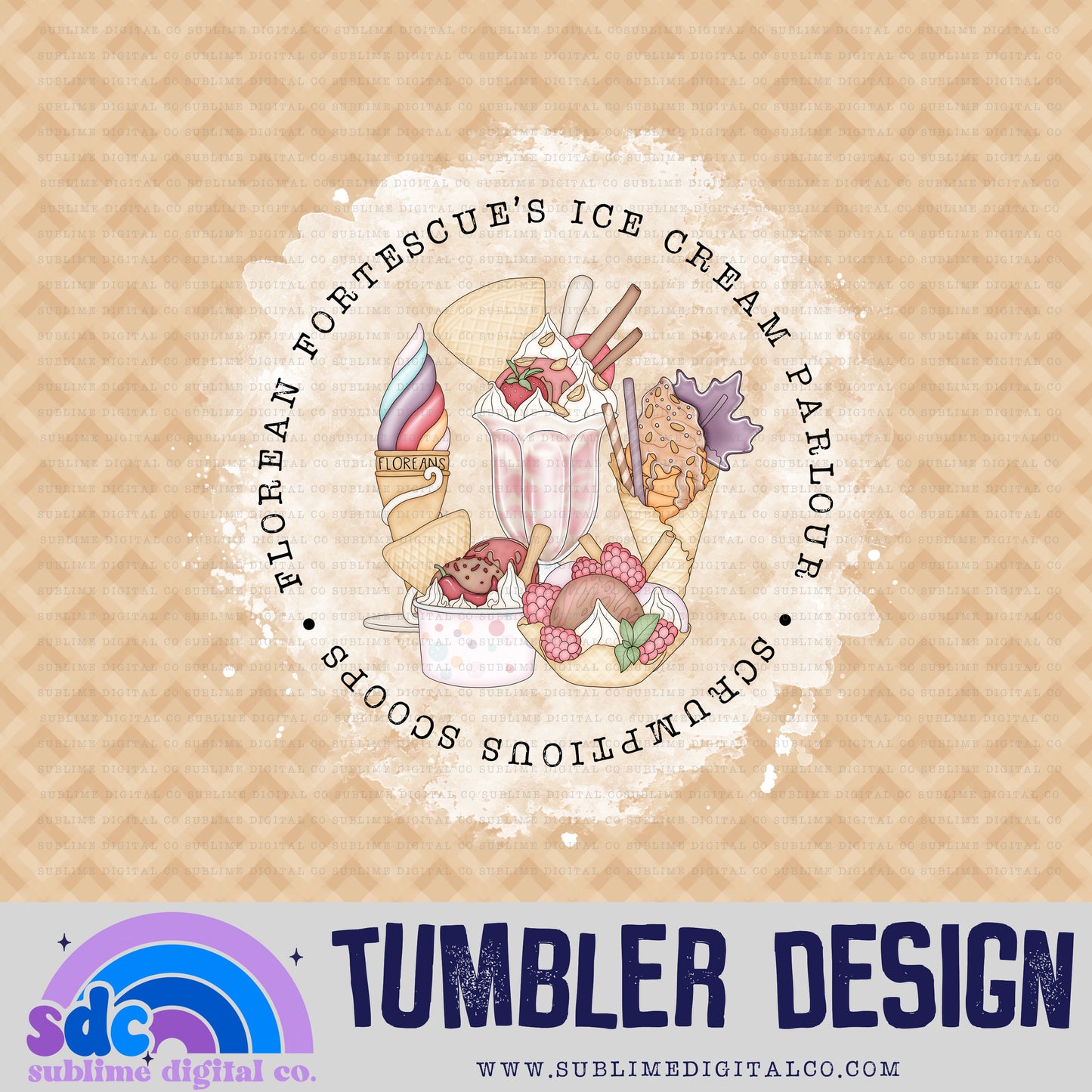 Ice Cream Parlour • Wizard • Tumbler Designs • Instant Download • Sublimation Design