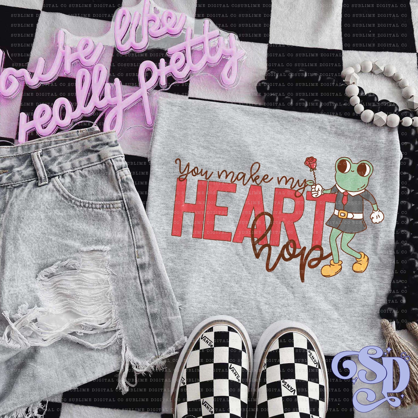 You Make My Heart Hop • Valentine’s Day • Instant Download • Sublimation Design