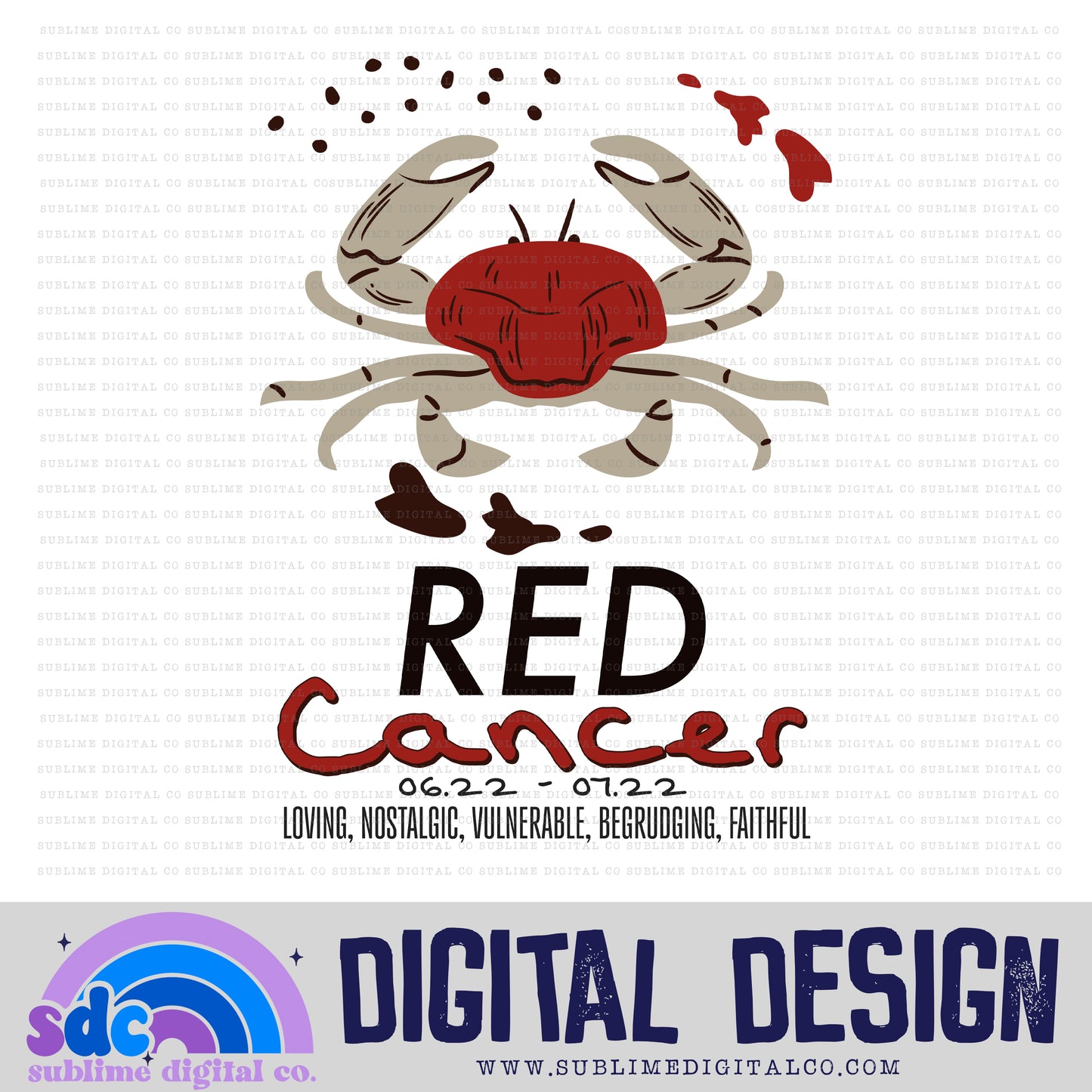 Cancer - Zodiac [2 Files] • TS • Instant Download • Sublimation Design