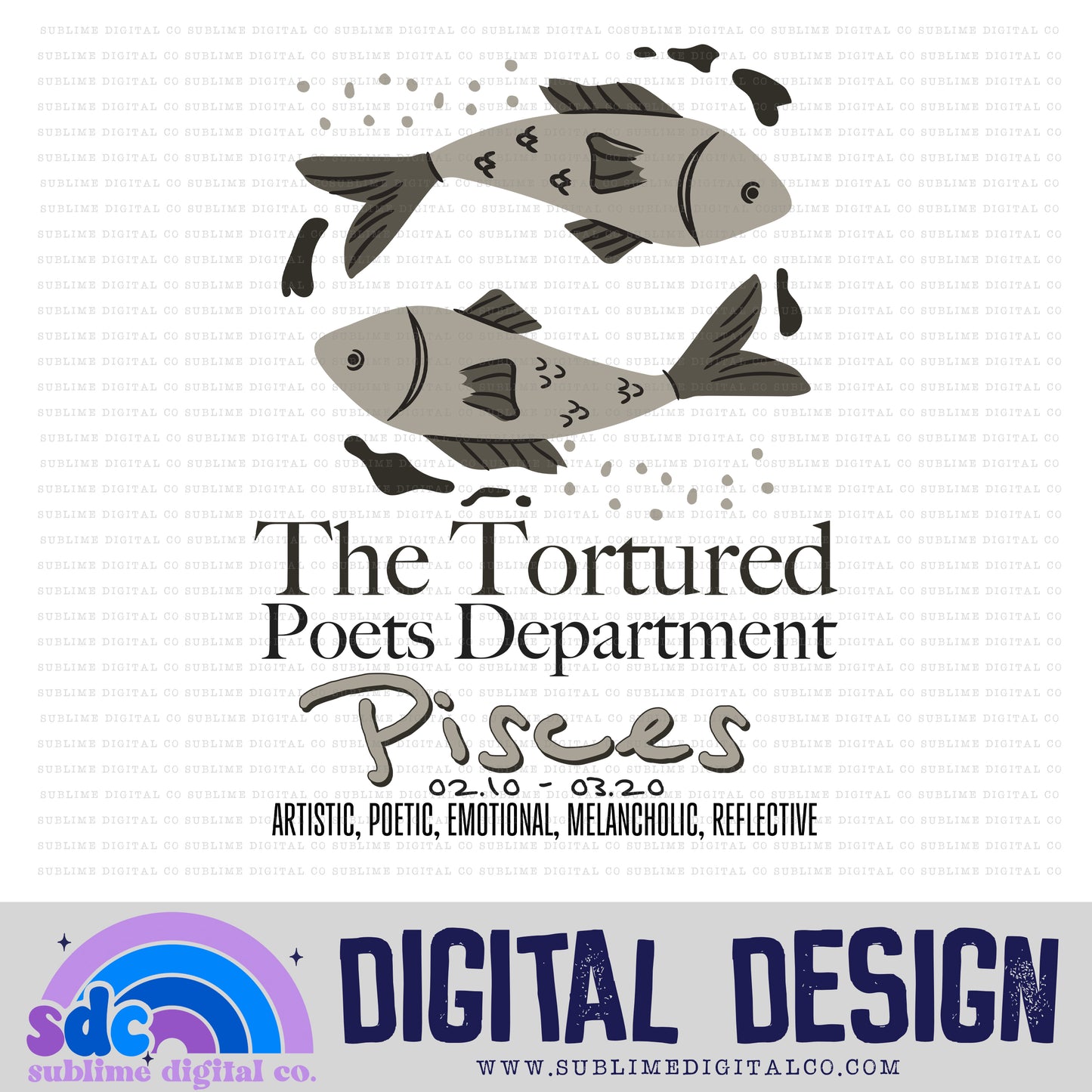 Pisces - Zodiac [2 Files] • TS • Instant Download • Sublimation Design