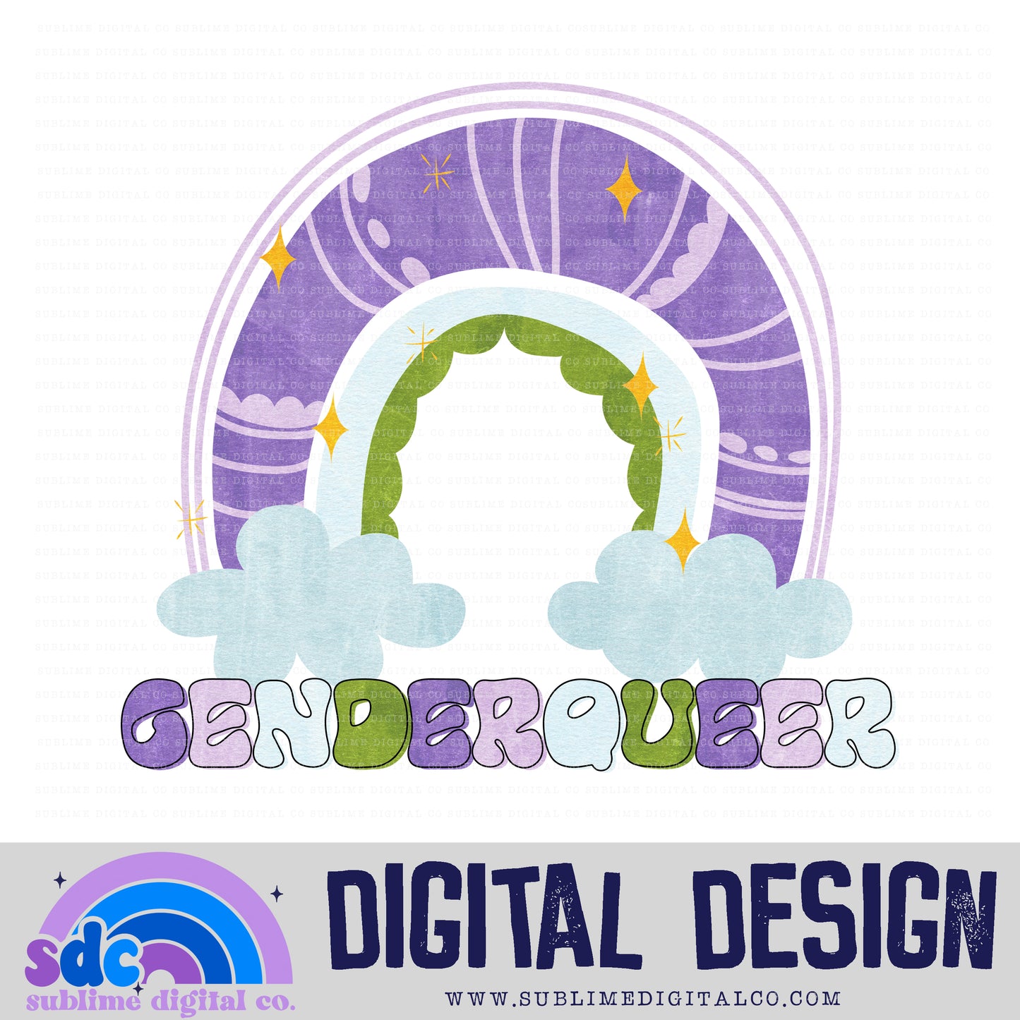 Genderqueer Rainbow • Pride • Instant Download • Sublimation Design