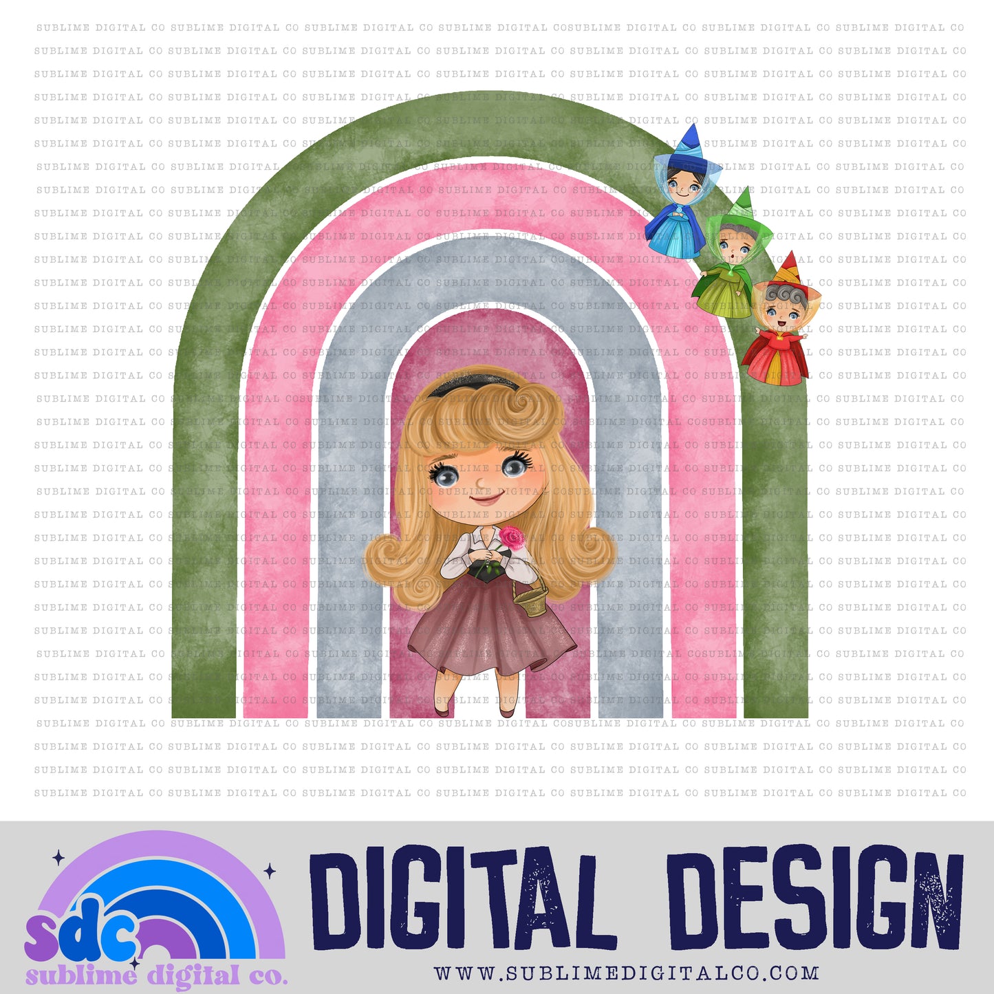 Princess Rainbows • Digital Design Bundles • Instant Download • Sublimation Design