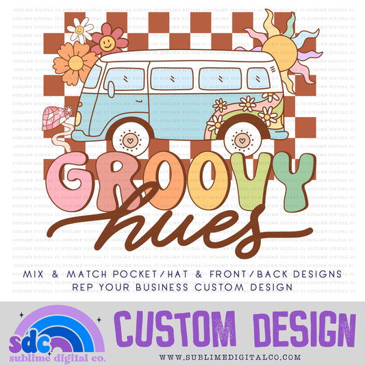 Groovy Western Van 2 • Front or Back Custom • Rep Your Business • Instant Download • Sublimation Design