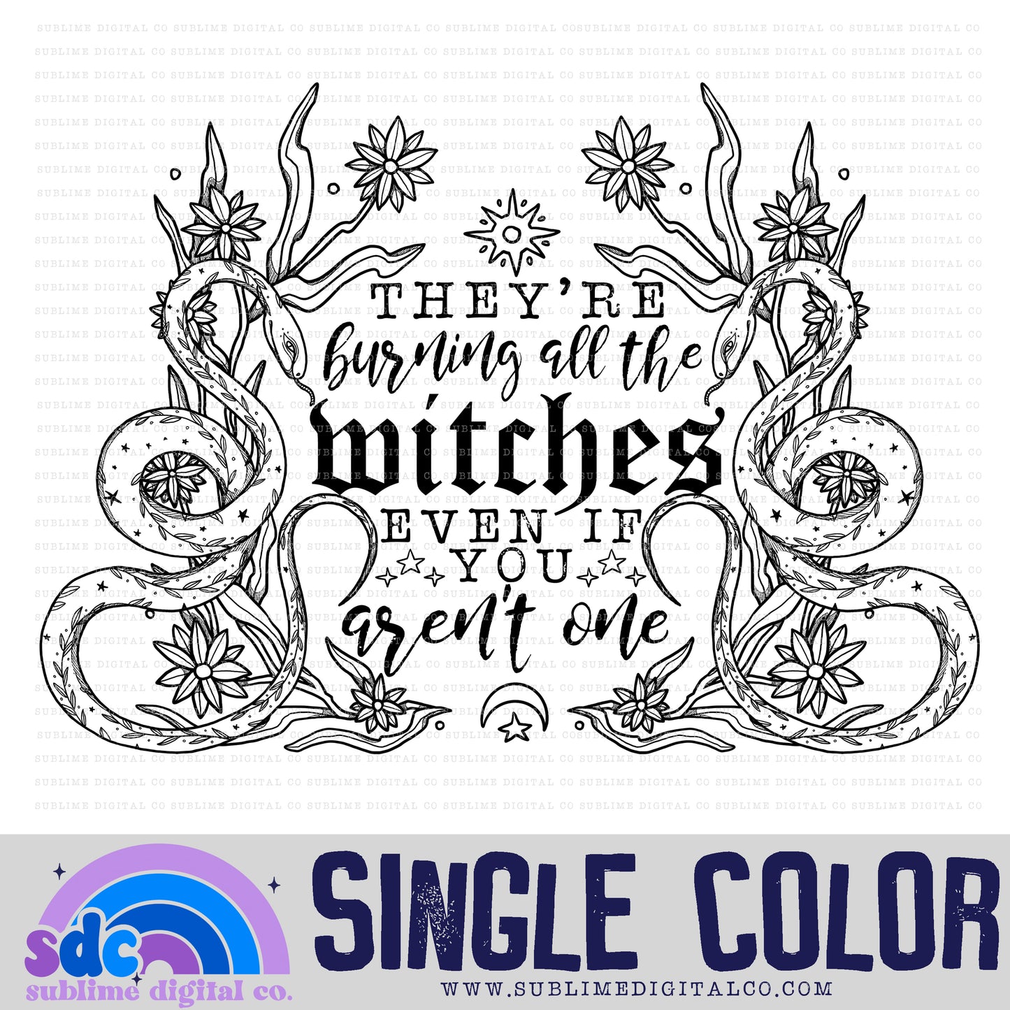 Witches • Single Color • TS • Instant Download • Sublimation Design