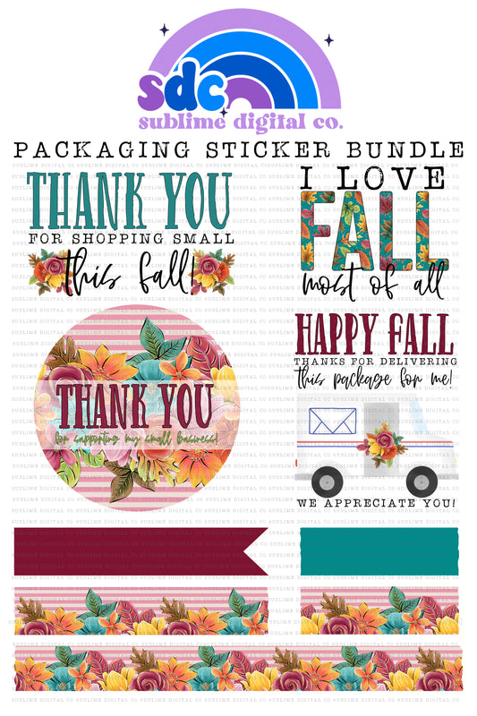 Floral Stripes Sticker Bundle | PNG Files | Digital Download