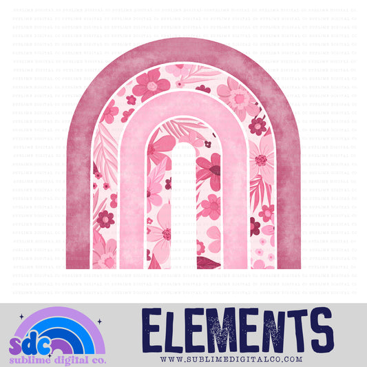 Pink Floral • Rainbows • Instant Download • Sublimation Design