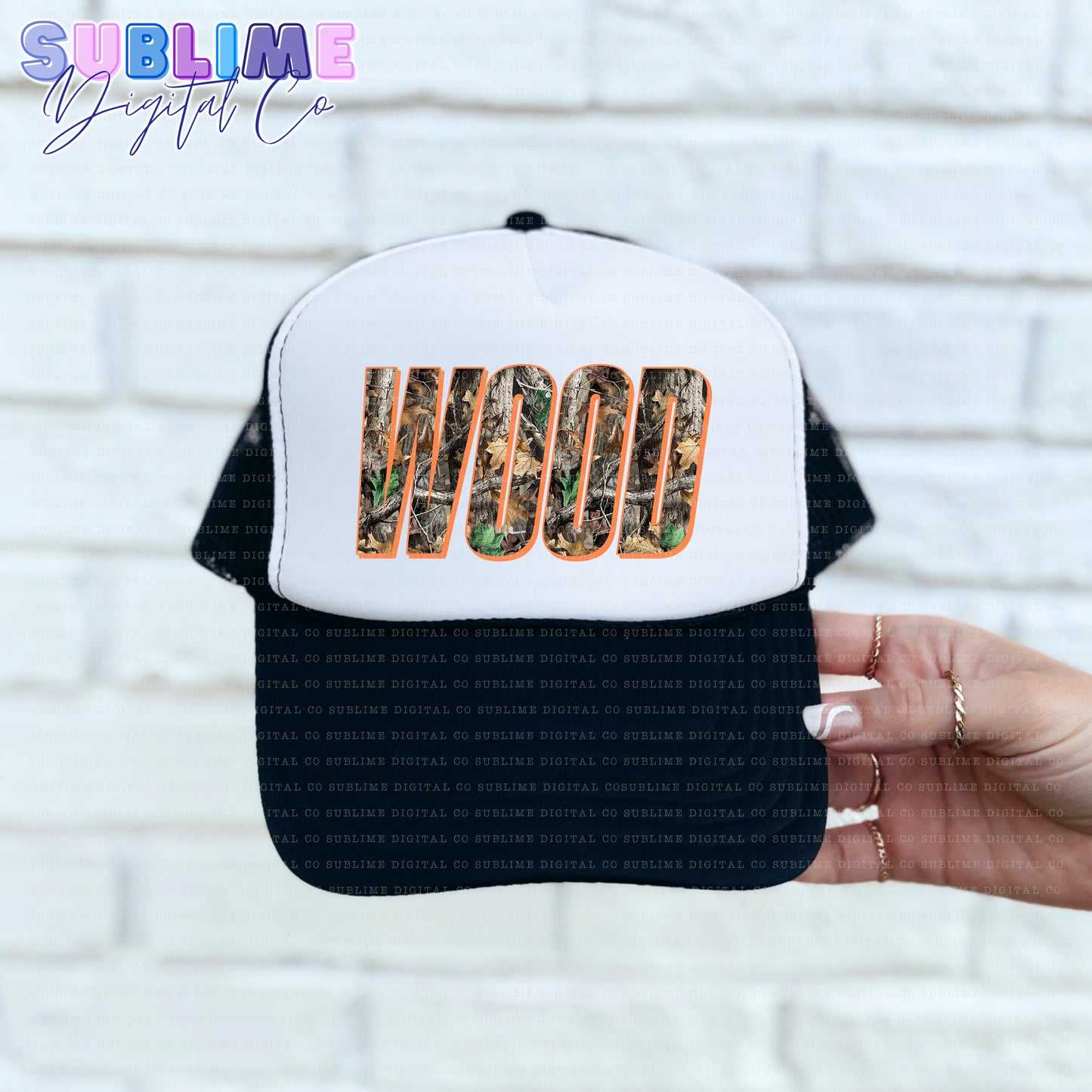 Wood - Orange Camo • TS • Instant Download • Sublimation Design