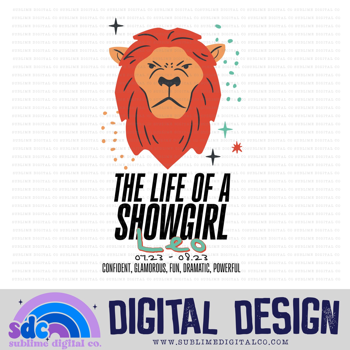 Leo - Zodiac [2 Files] • TS • Instant Download • Sublimation Design