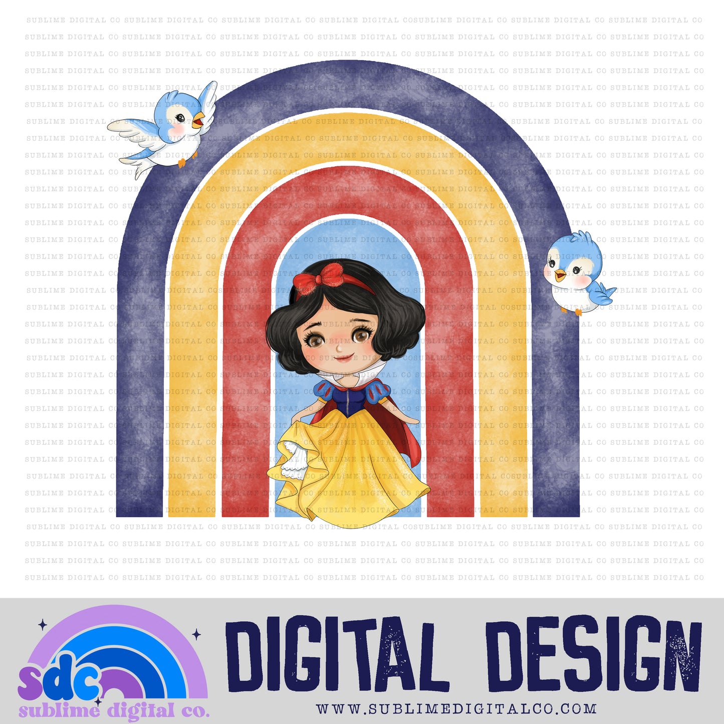 Princess Rainbows • Digital Design Bundles • Instant Download • Sublimation Design