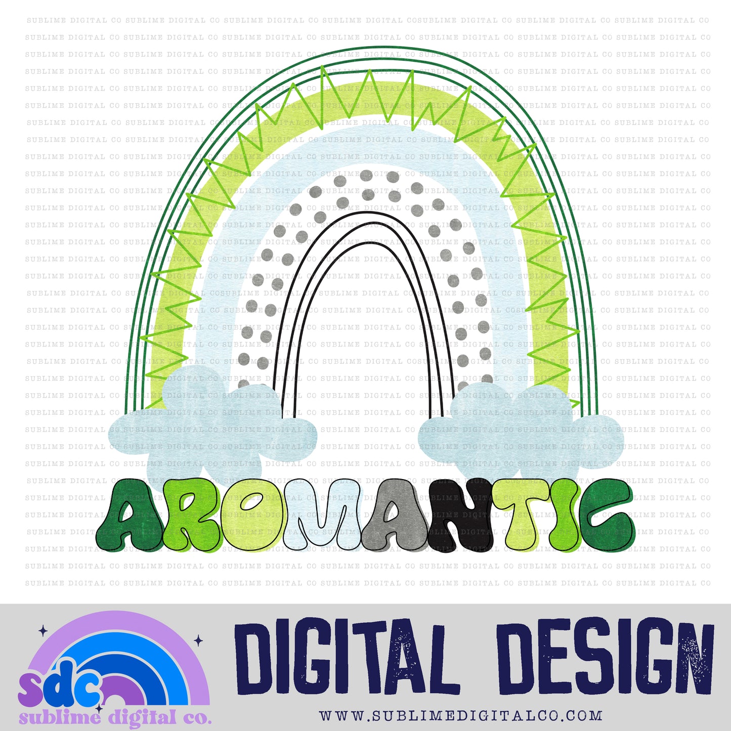 Aromantic Rainbow • Pride • Instant Download • Sublimation Design