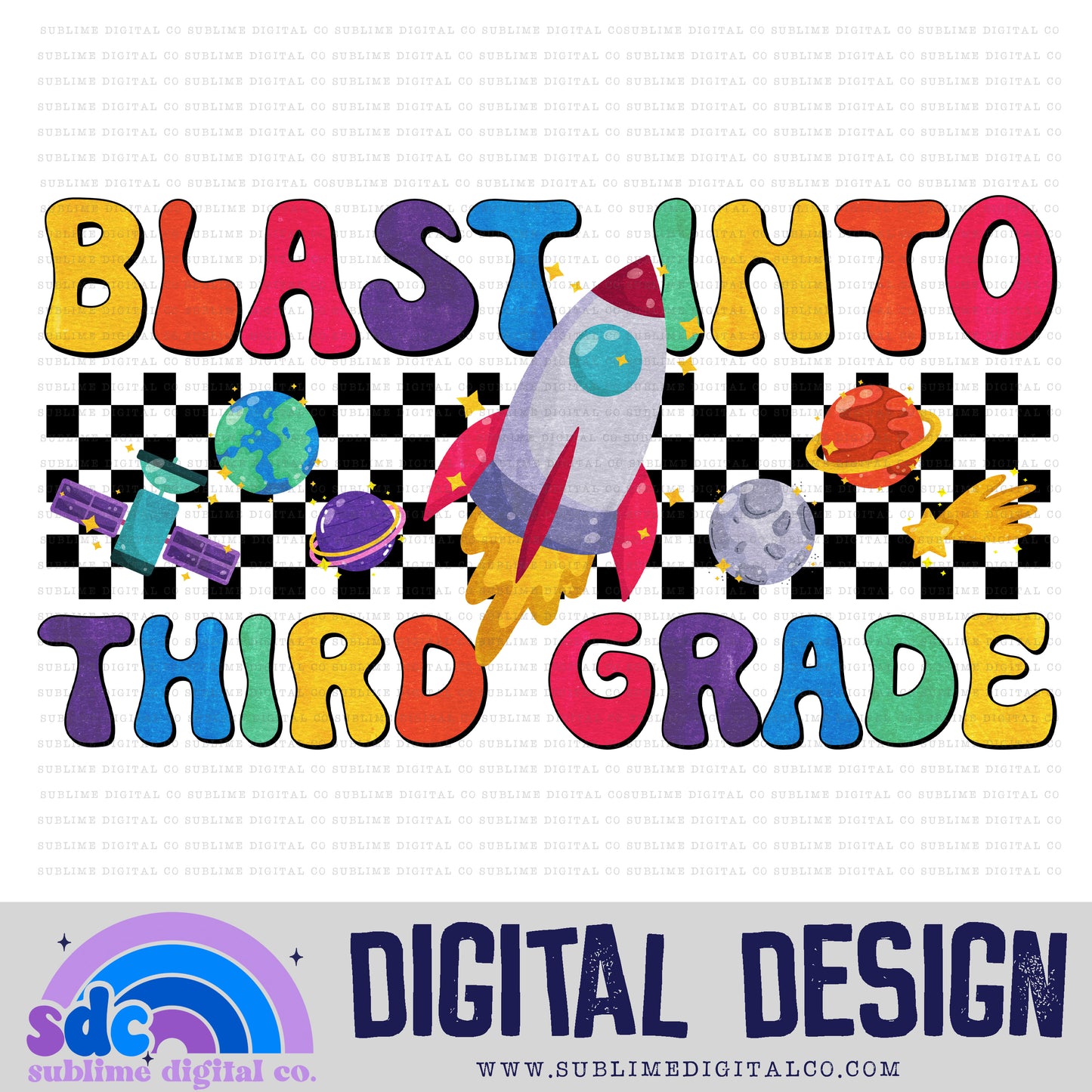 Blast Into School Bundle 2 • Groovy School • School • Instant Download • Sublimation Design