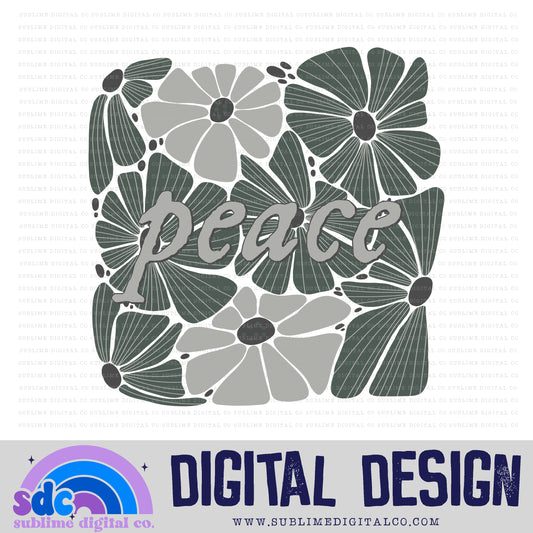 Floral Peace • FLKLRE • TS • Instant Download • Sublimation Design