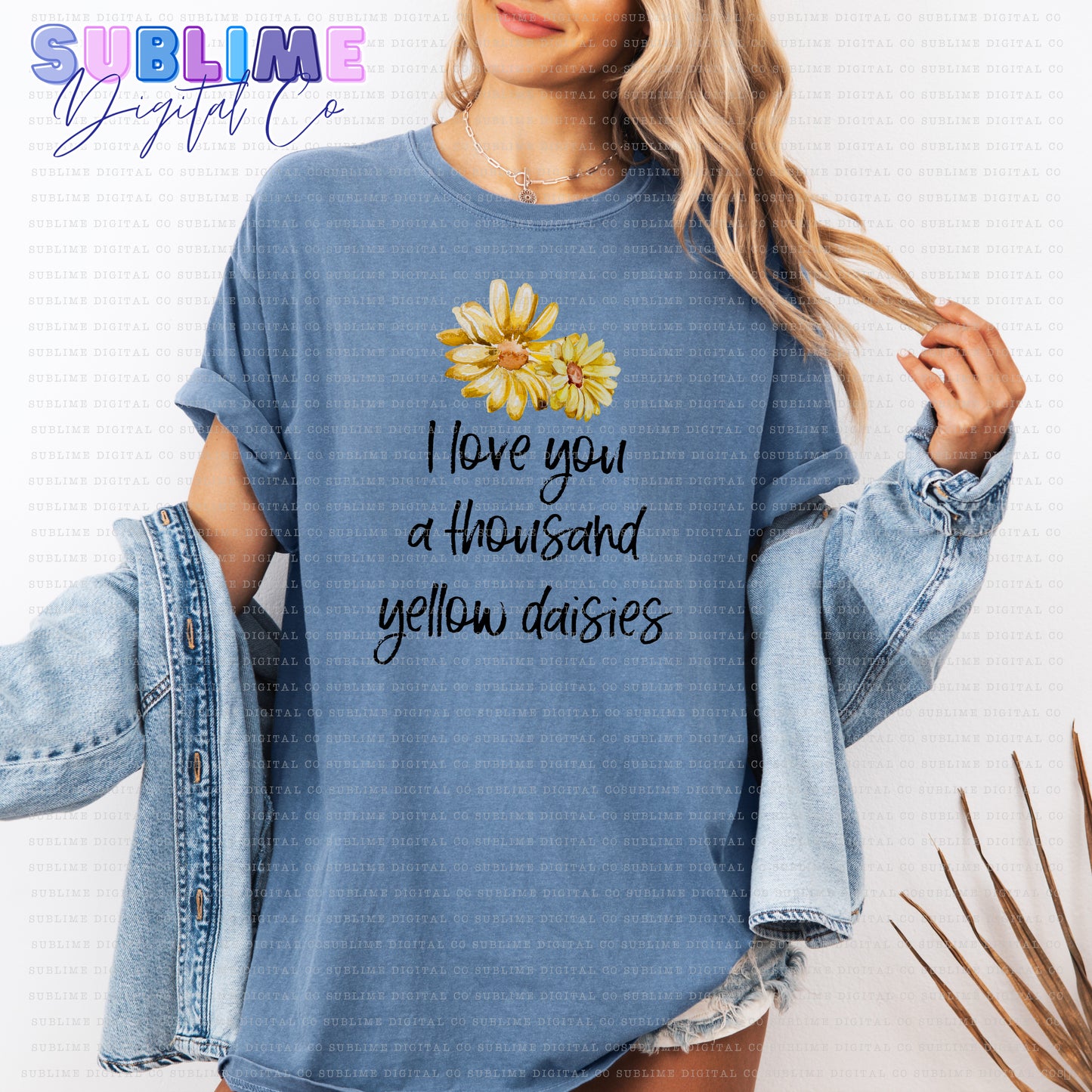 Thousand Yellow Daisies • Mom & Daughter • Instant Download • Sublimation Design