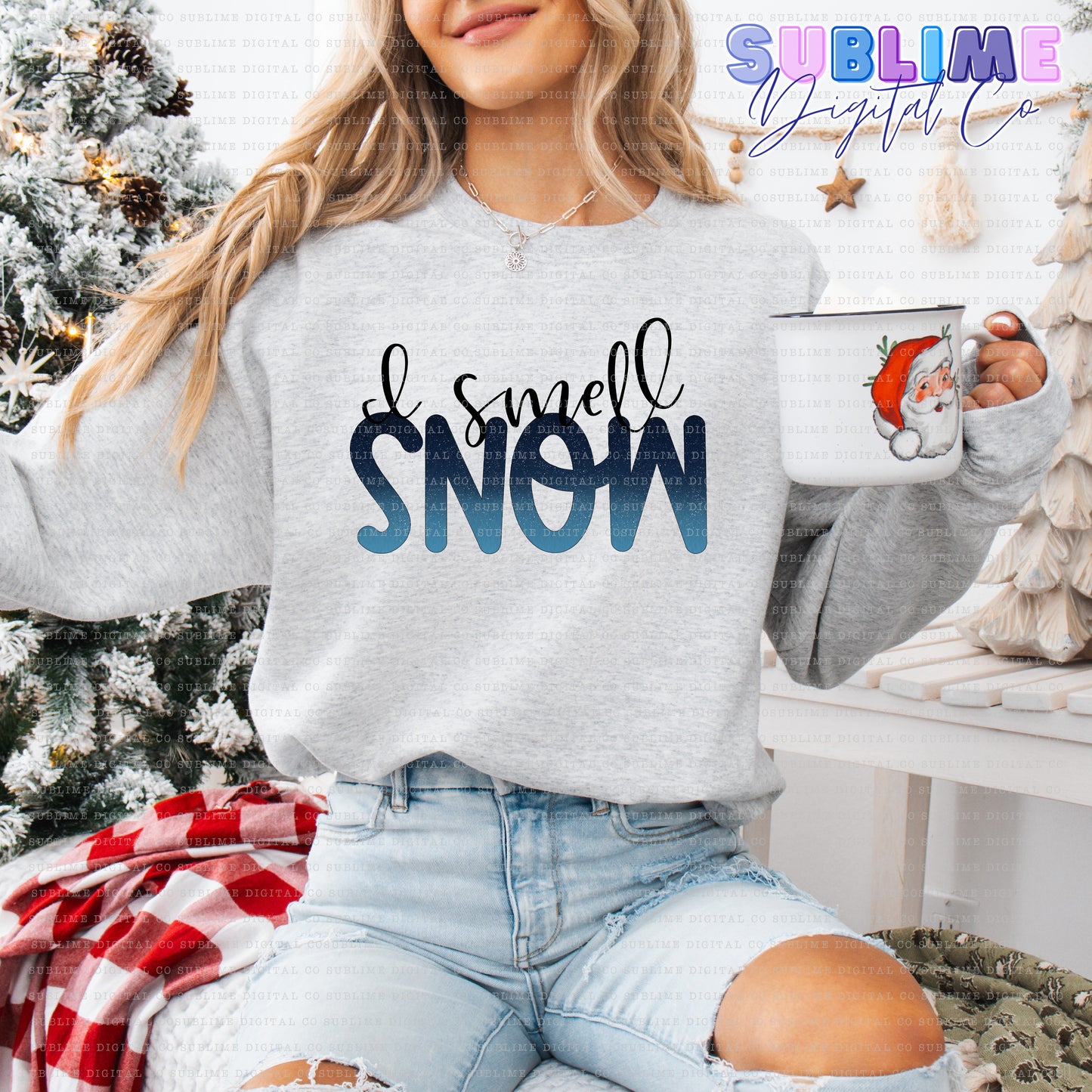 Snow • Mom & Daughter • Instant Download • Sublimation Design