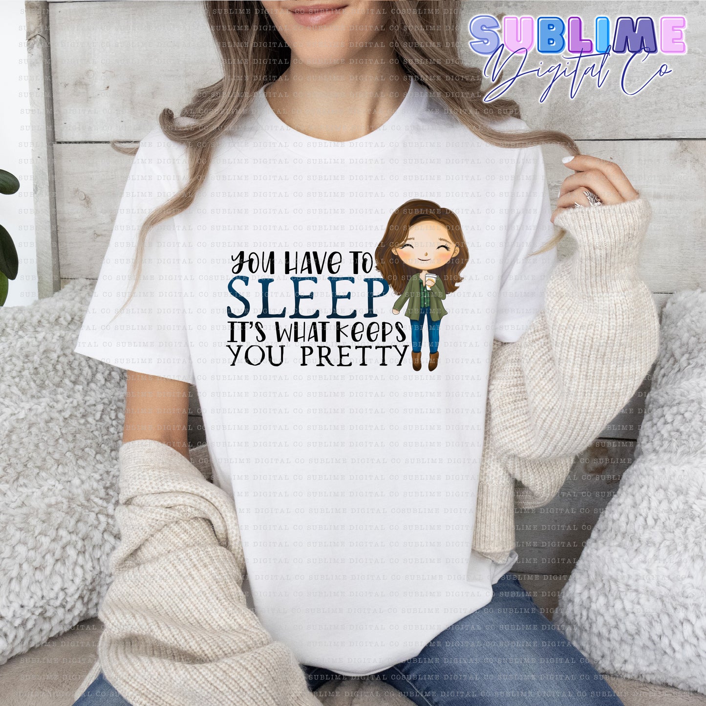 Sleep • Mom & Daughter • Instant Download • Sublimation Design