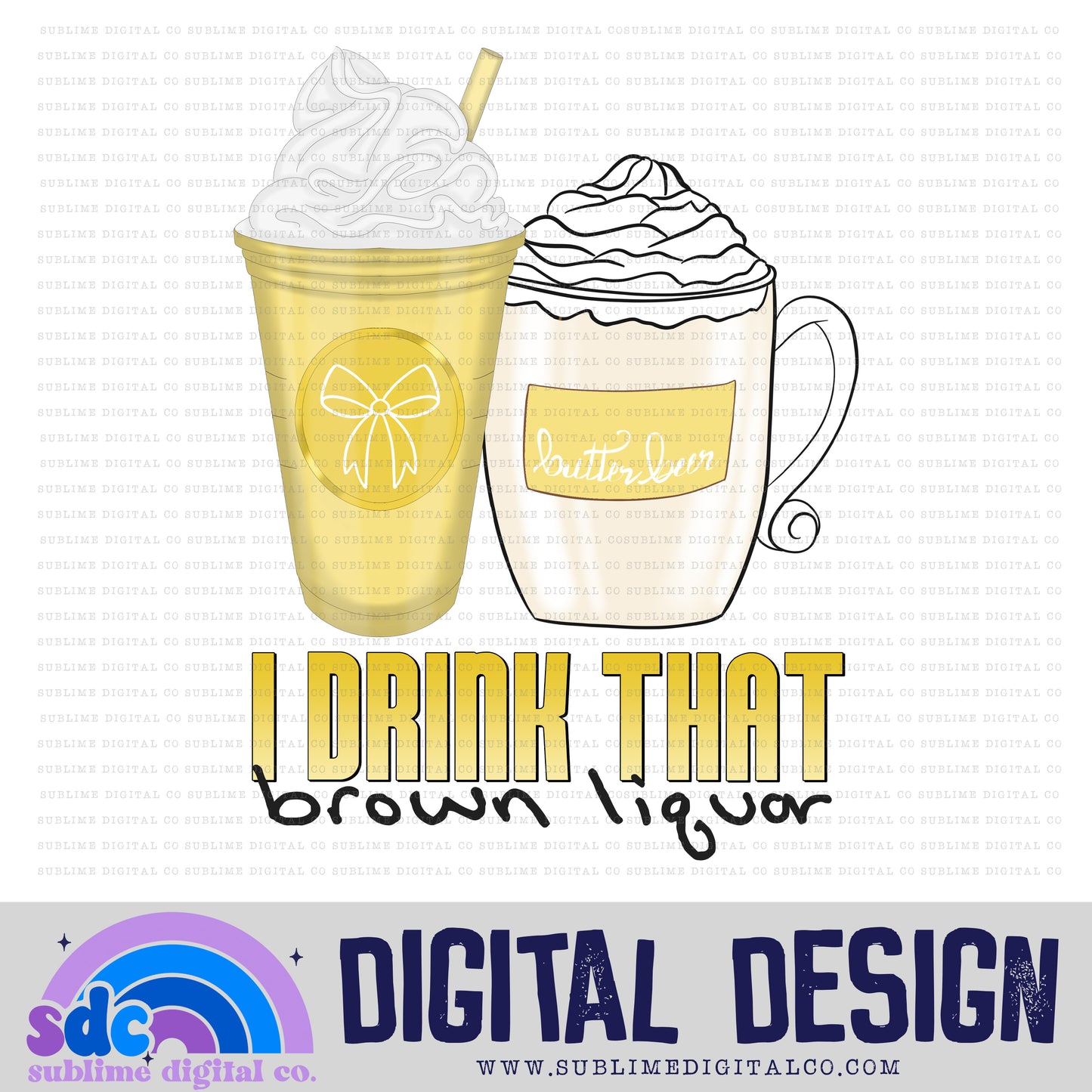 Wizard Coffee - Yellow - BL • TS • Instant Download • Sublimation Design