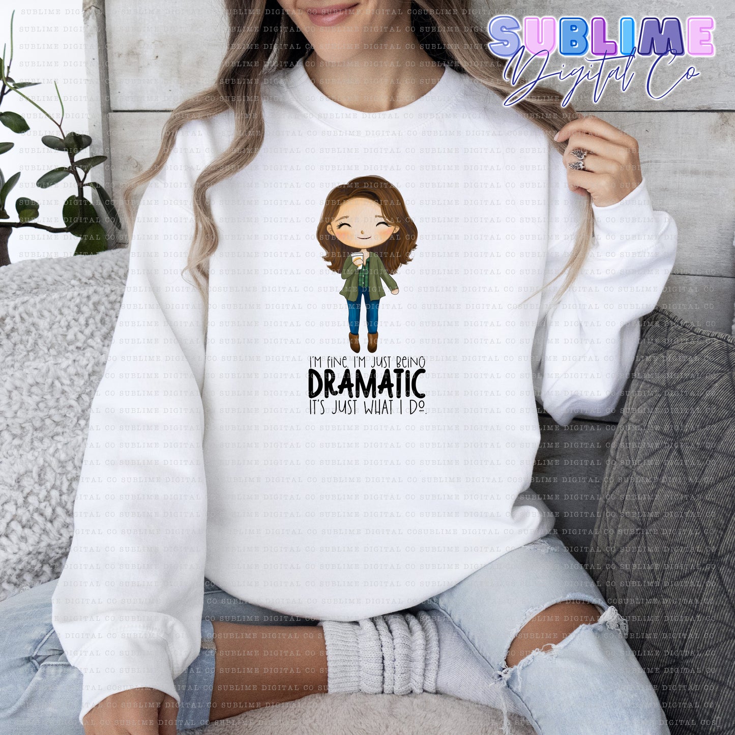 Dramatic • Mom & Daughter • Instant Download • Sublimation Design