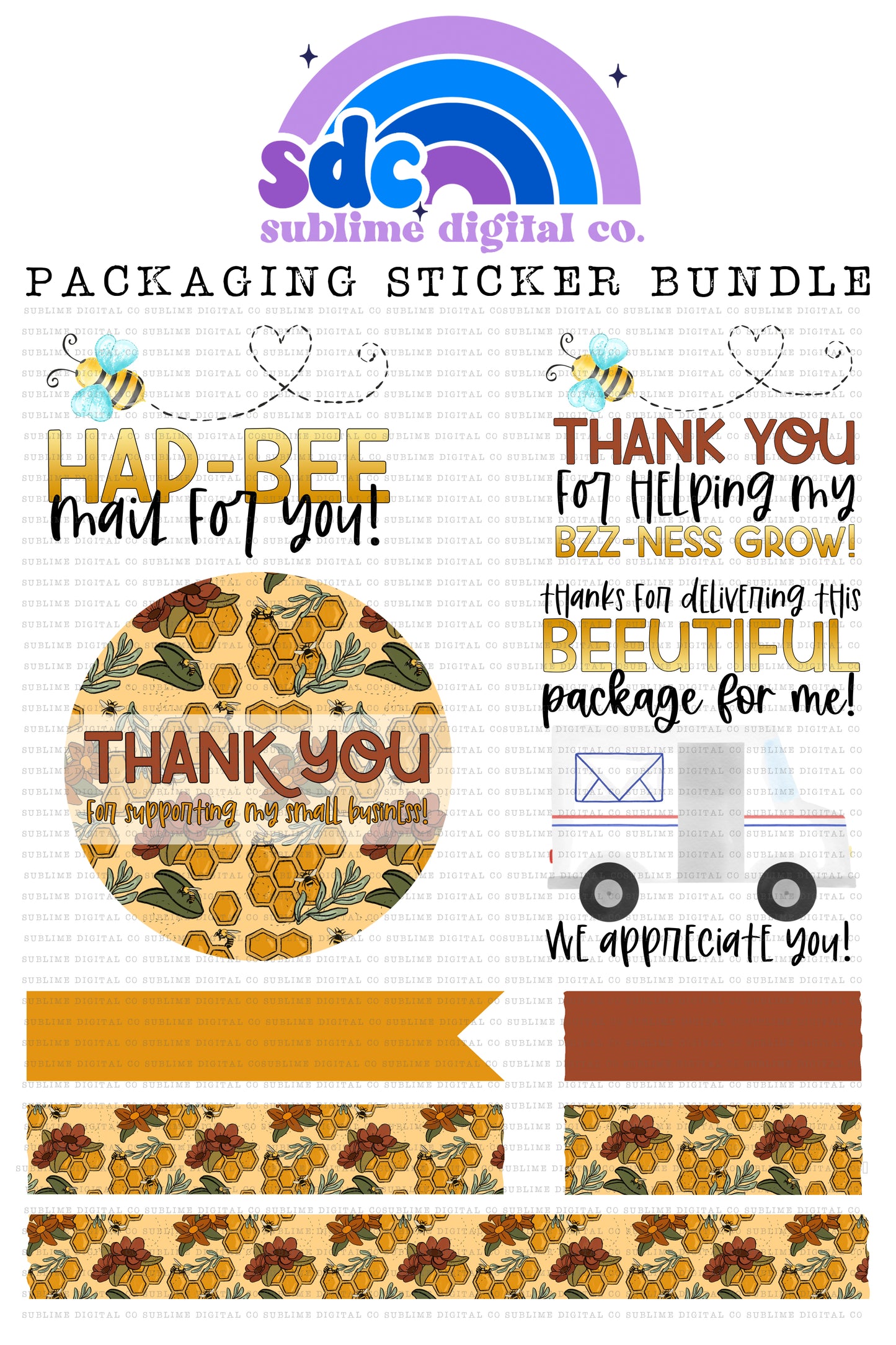 Honeycomb Sticker Bundle | PNG Files | Digital Download