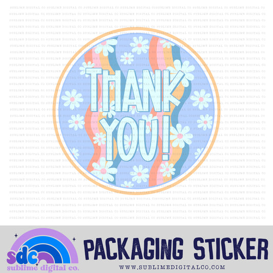 Retro Floral Ty Circle | Small Business Stickers | Digital Download | PNG File