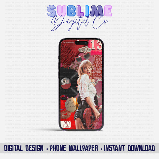 Red • Phone Wallpaper Designs • Instant Download • Sublimation Design