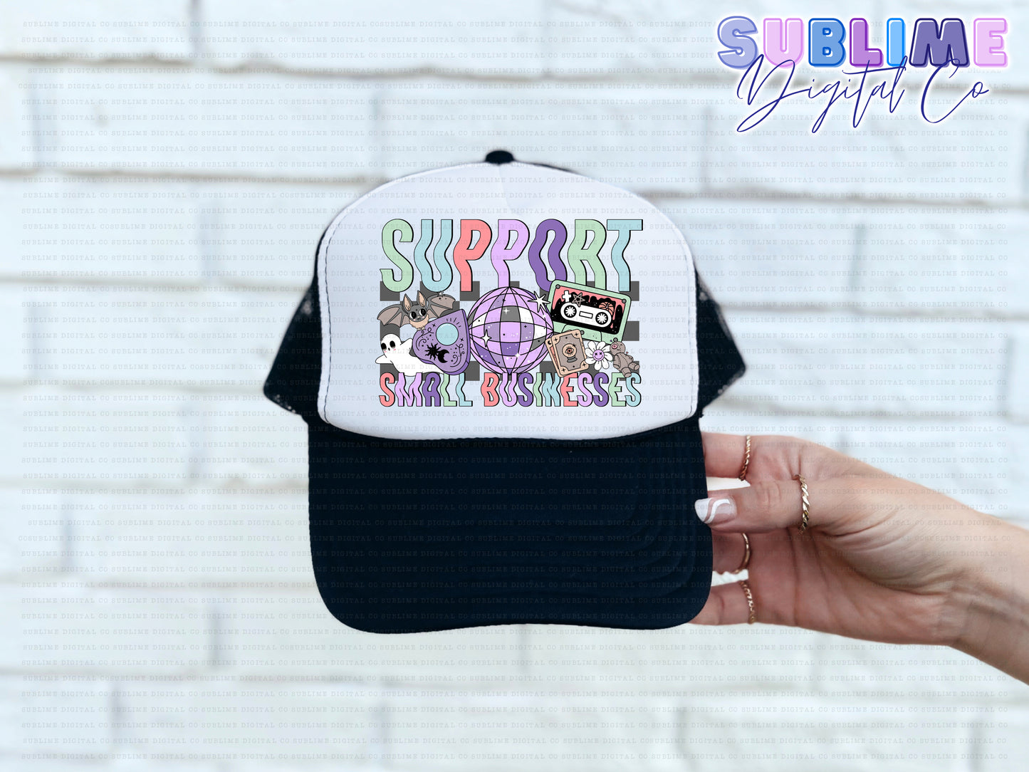 Spooky Pastel • Pocket/Hat Design • Rep Your Business • Instant Download • Sublimation Design