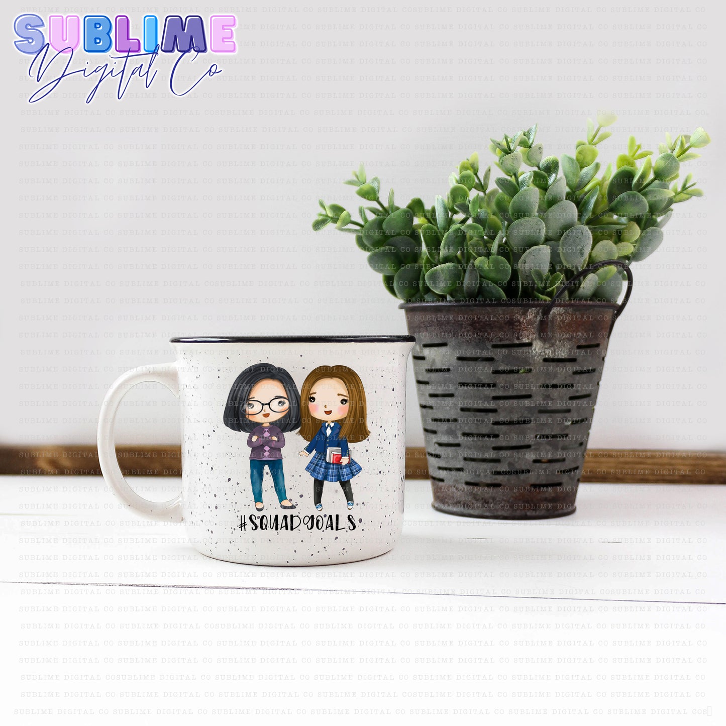 Besties • Mom & Daughter • Instant Download • Sublimation Design