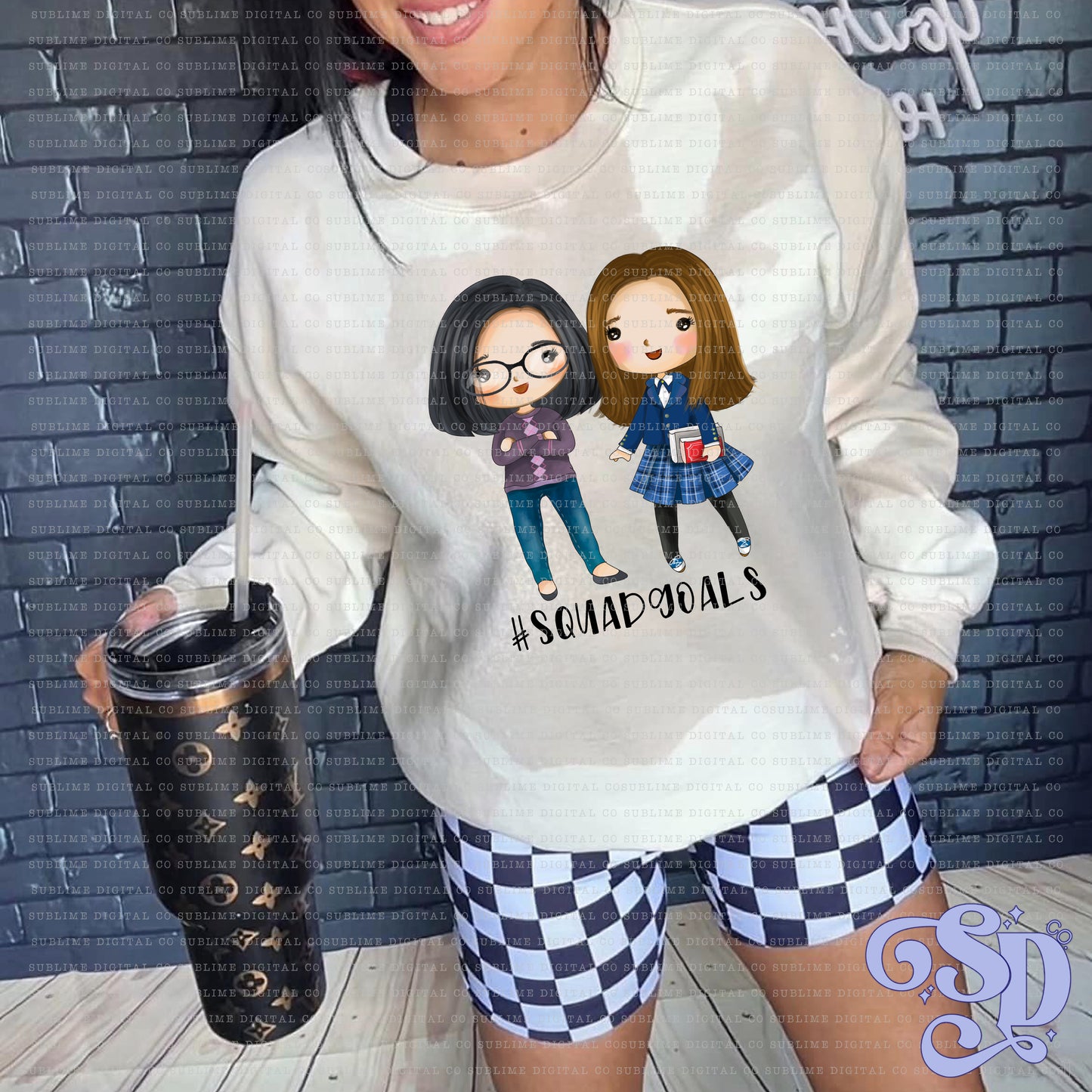 Besties • Mom & Daughter • Instant Download • Sublimation Design