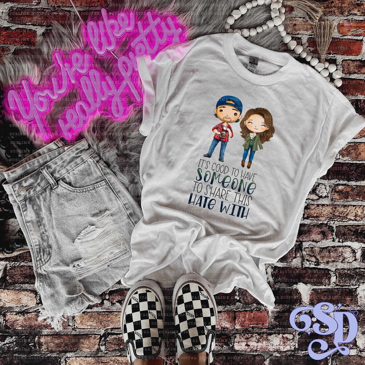 Someone To Share This Hate With • Mom & Daughter • Instant Download • Sublimation Design