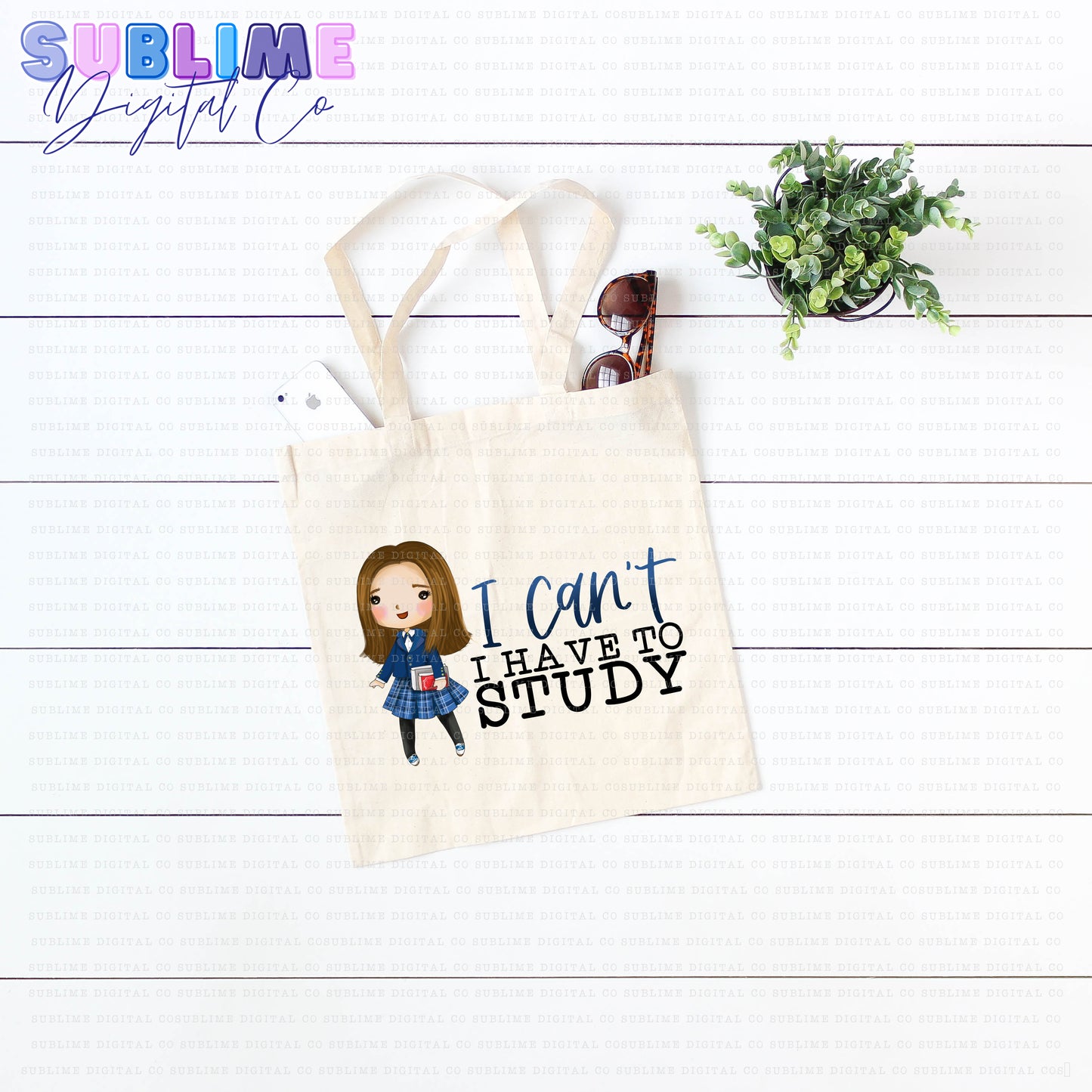 Study • Mom & Daughter • Instant Download • Sublimation Design